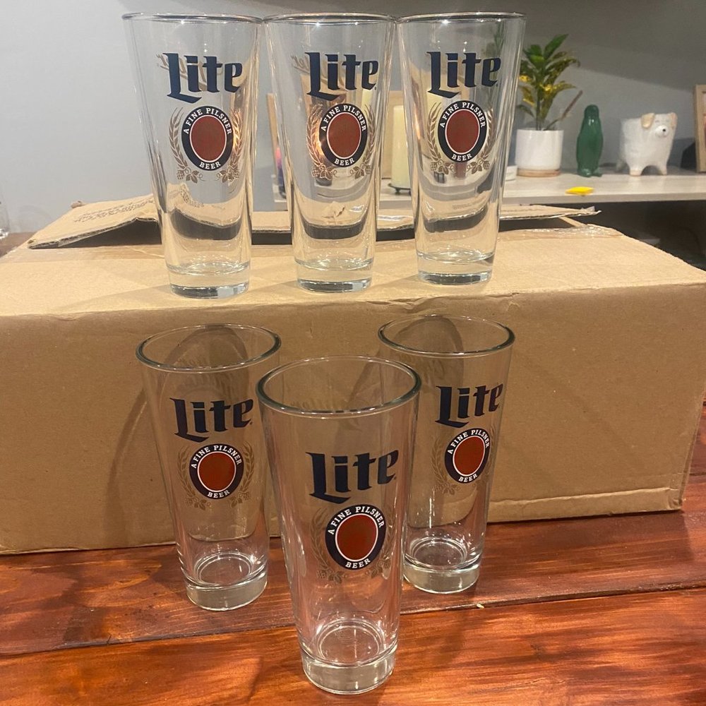 Miller Lite 16oz. Tumbler Glasses